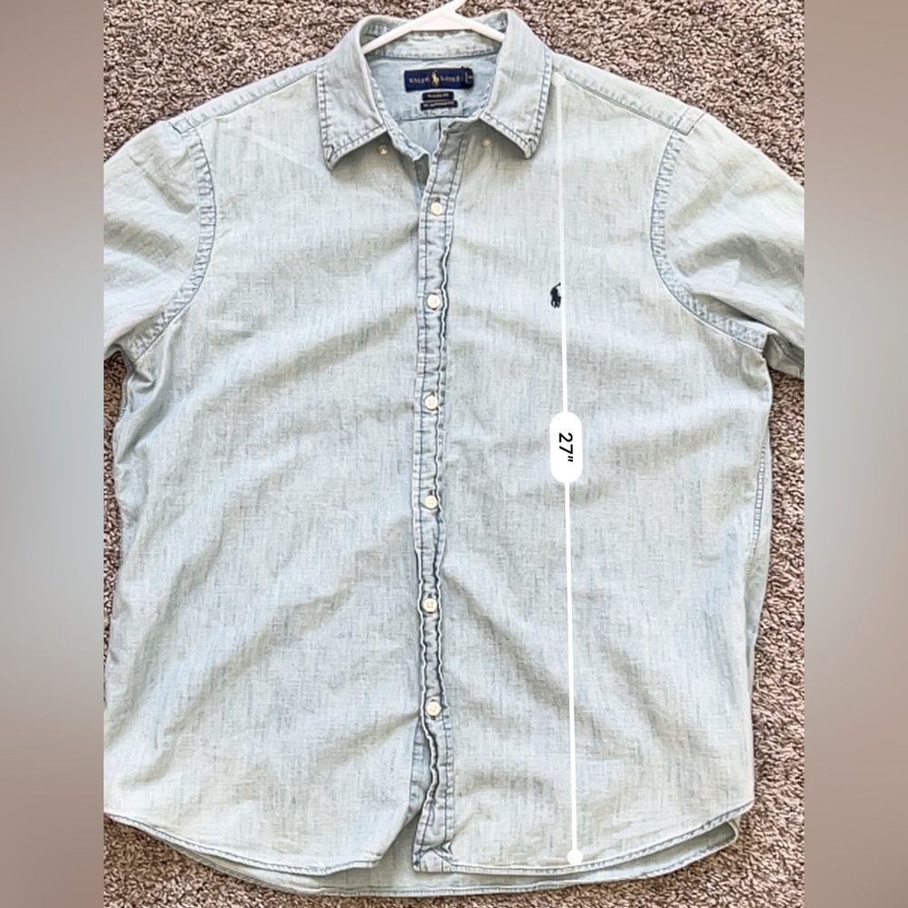 Ralph Lauren Light Blue Short Sleeve Button-Down Shirt - Picture 7 of 7